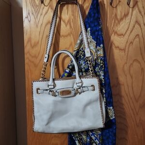 Michael Kors White Leather Shoulder Bag